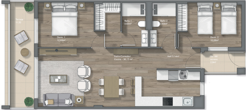 Apartmán s terasou